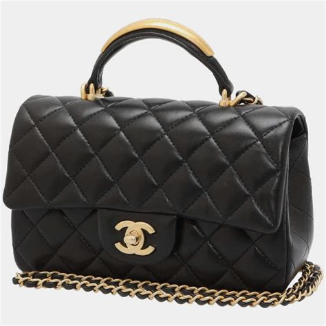 chanel flap bag with top handle cruise collection black|chanel lambskin medium flap bag.